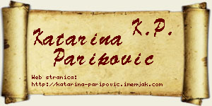 Katarina Paripović vizit kartica